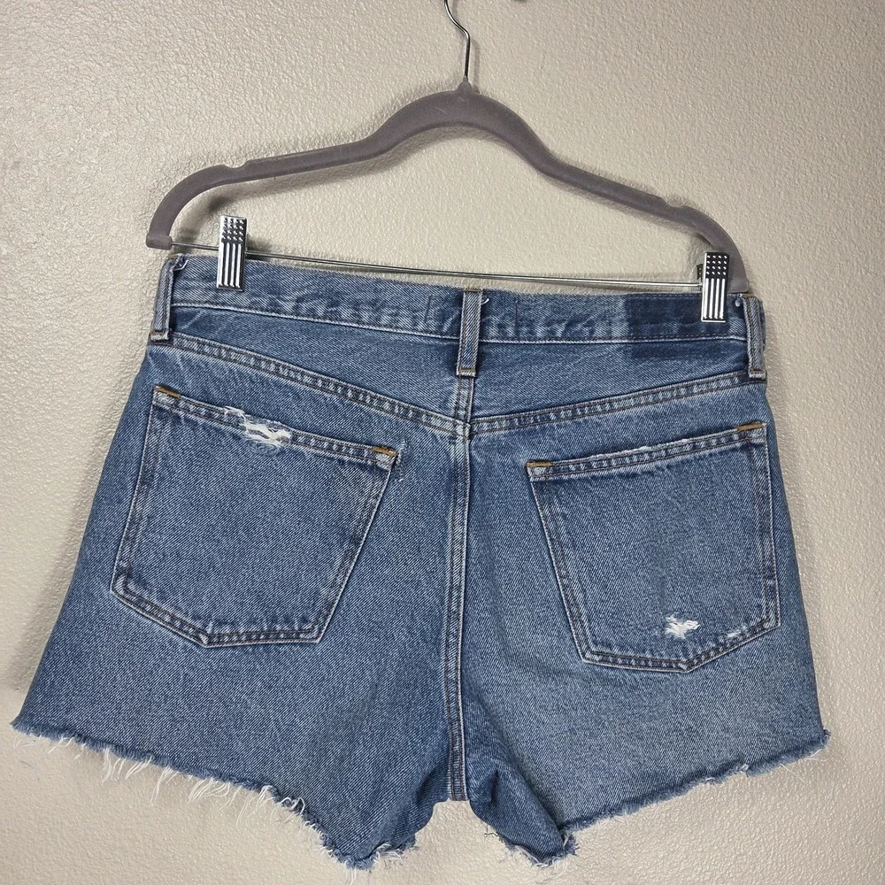 Abercrombie & Fitch Boyfriend Shorts Size 29 Mid Rise Distressed Denim Blue